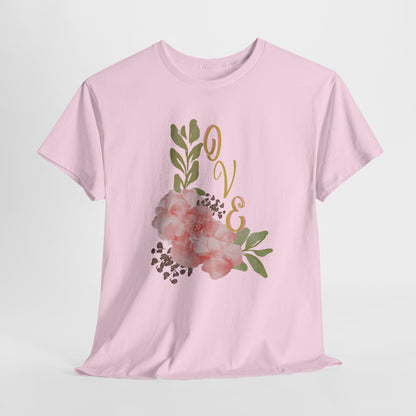 Floral “Love” Design - Unisex Heavy Cotton Tee
