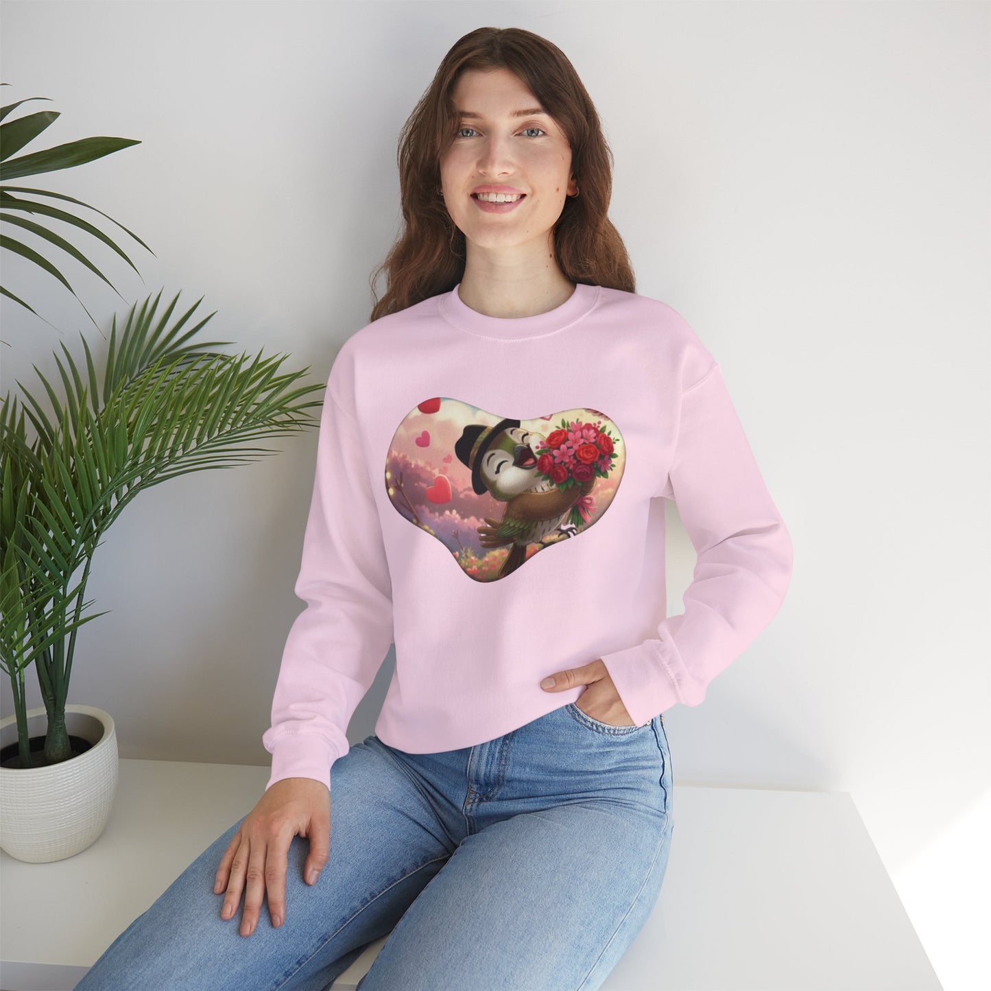 Unisex Heavy Blend Crewneck Sweatshirt San Valentin heart with ciguita.