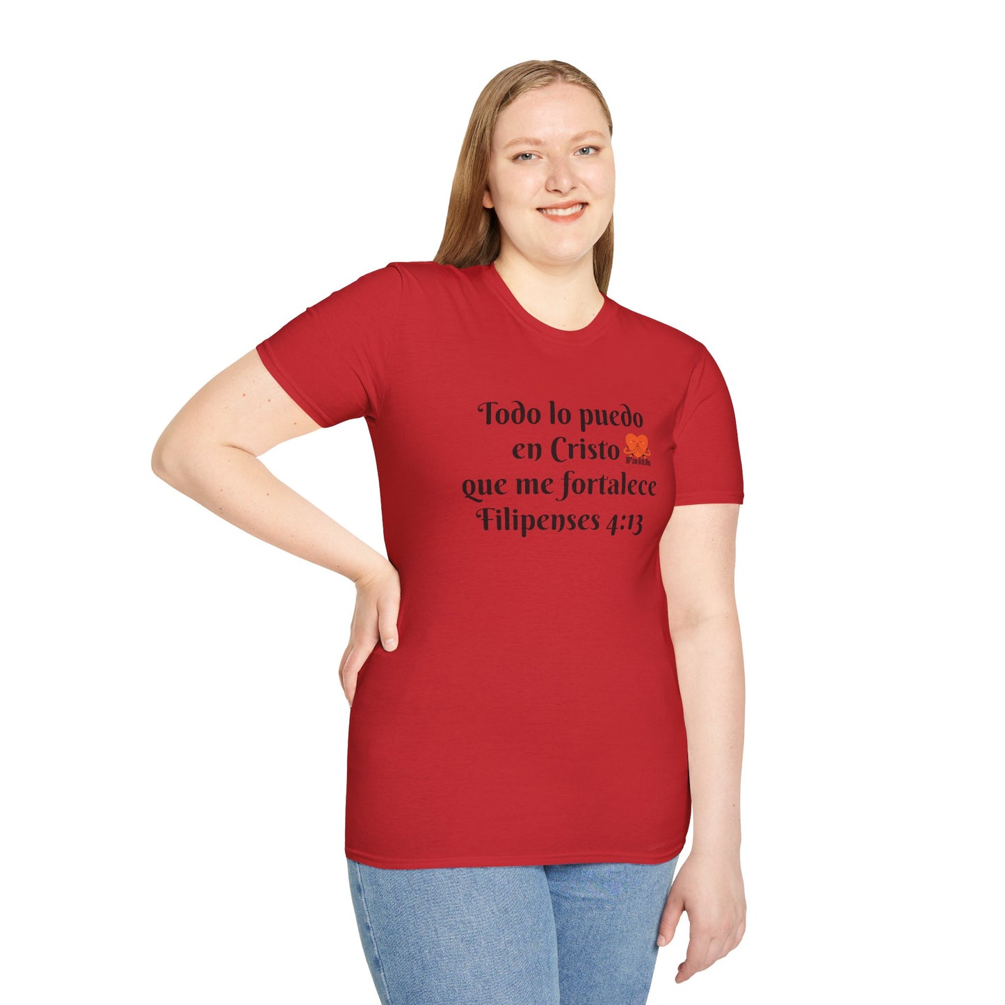 Unisex Softstyle T-Shirt - Filipenses 4:13 - Todo lo puedo en Cristo que me fortalece