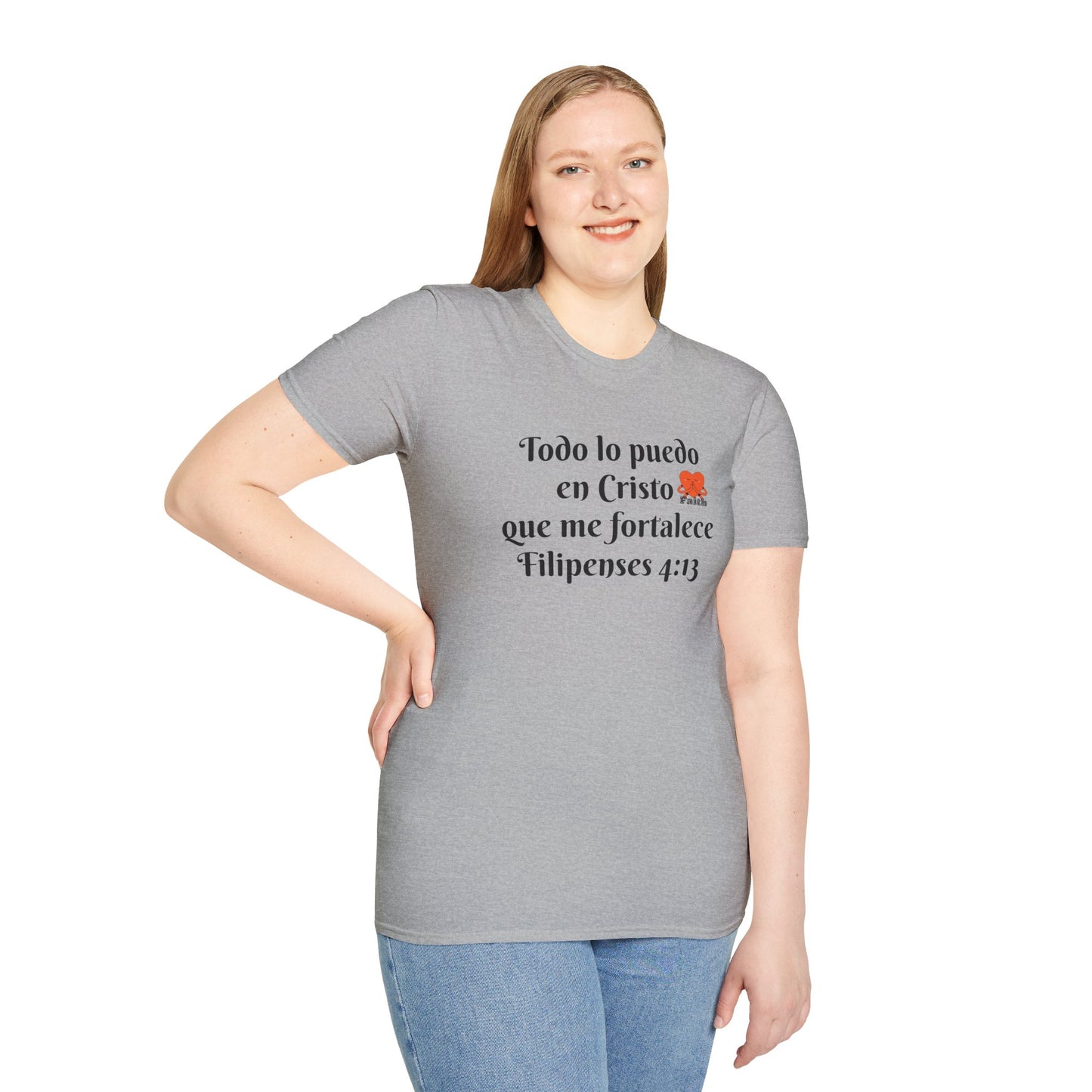 Unisex Softstyle T-Shirt - Filipenses 4:13 - Todo lo puedo en Cristo que me fortalece