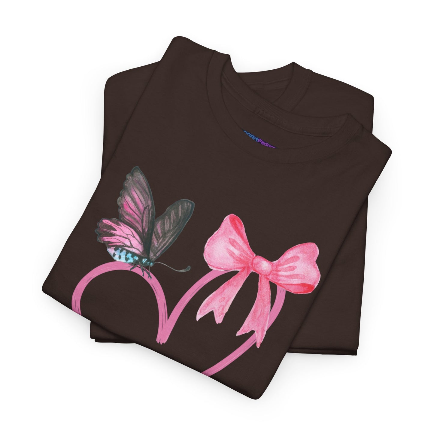 Unisex Heavy Cotton Tee Heart & Butterfly