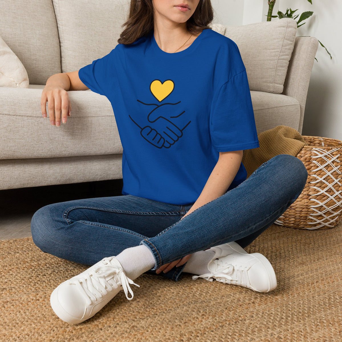 Unisex Softstyle T-Shirt Clasped Hands with Heart