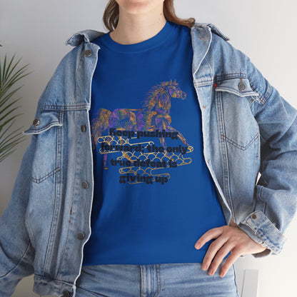 Unisex Heavy Cotton Tee Horse with a Quote Inspiring Success