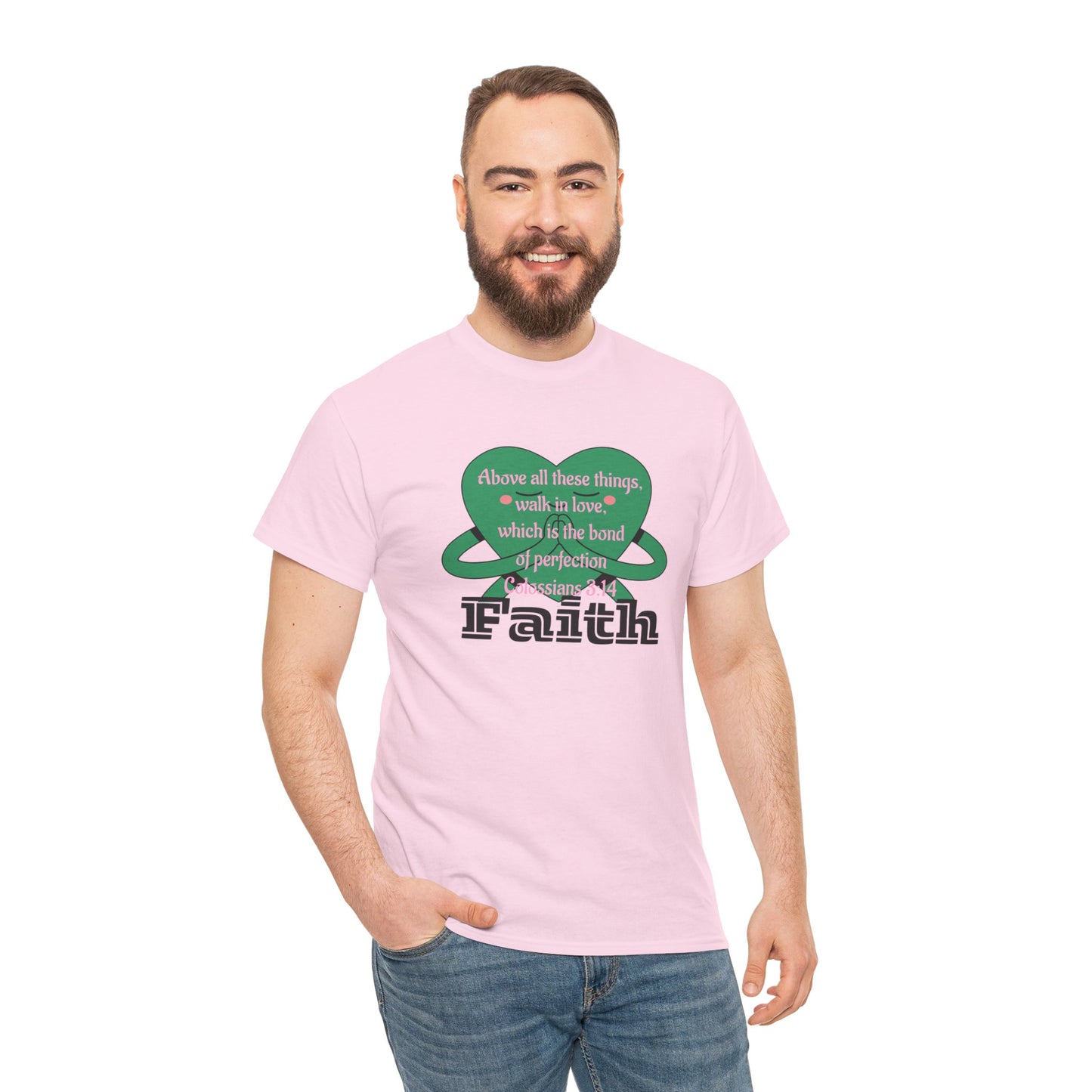 Unisex Heavy Cotton Tee -Faith, Colossians 3:14