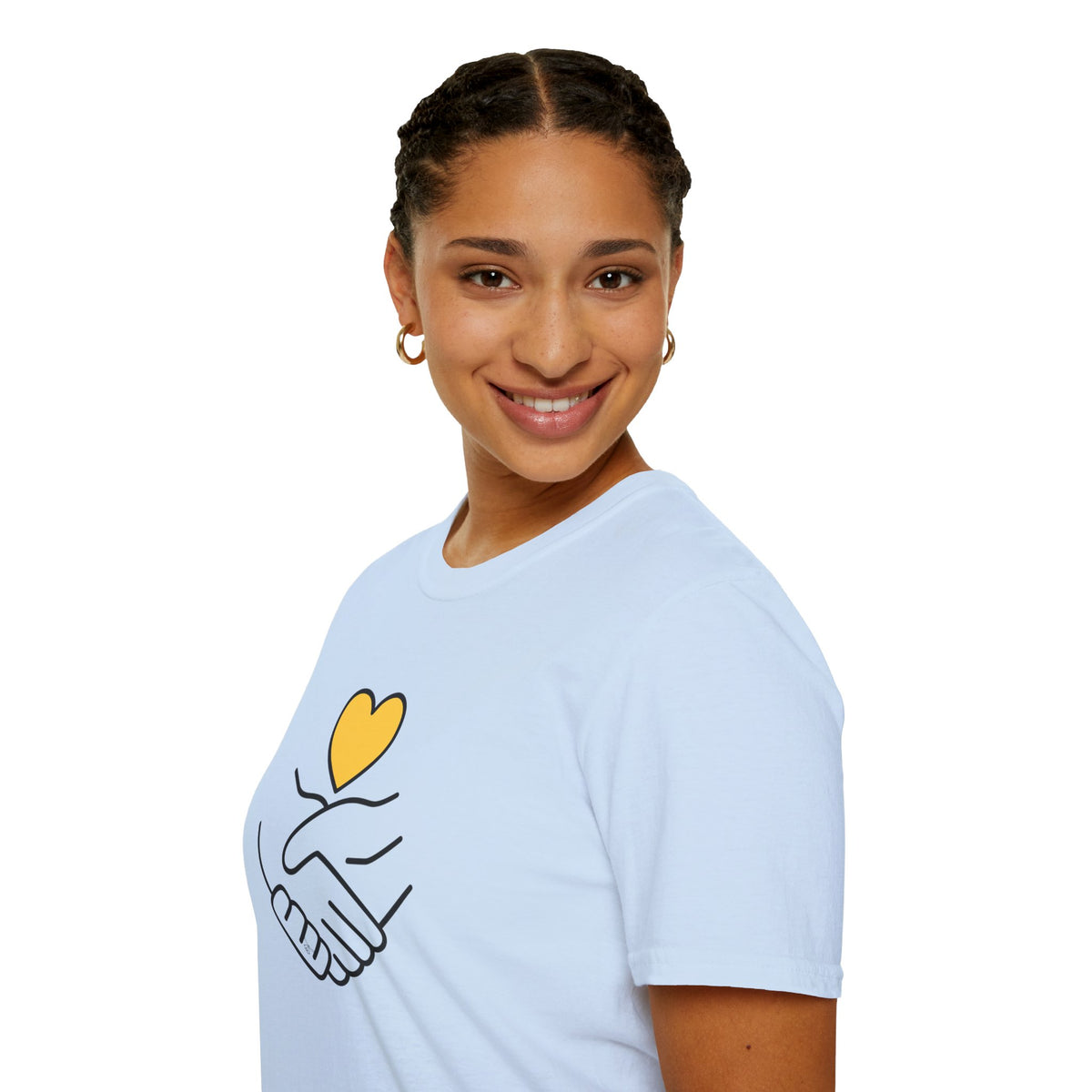 Unisex Softstyle T-Shirt Clasped Hands with Heart