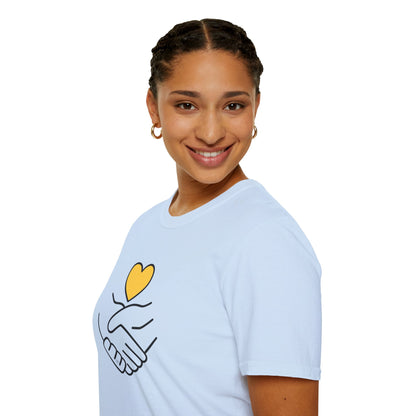 Unisex Softstyle T-Shirt Clasped Hands with Heart