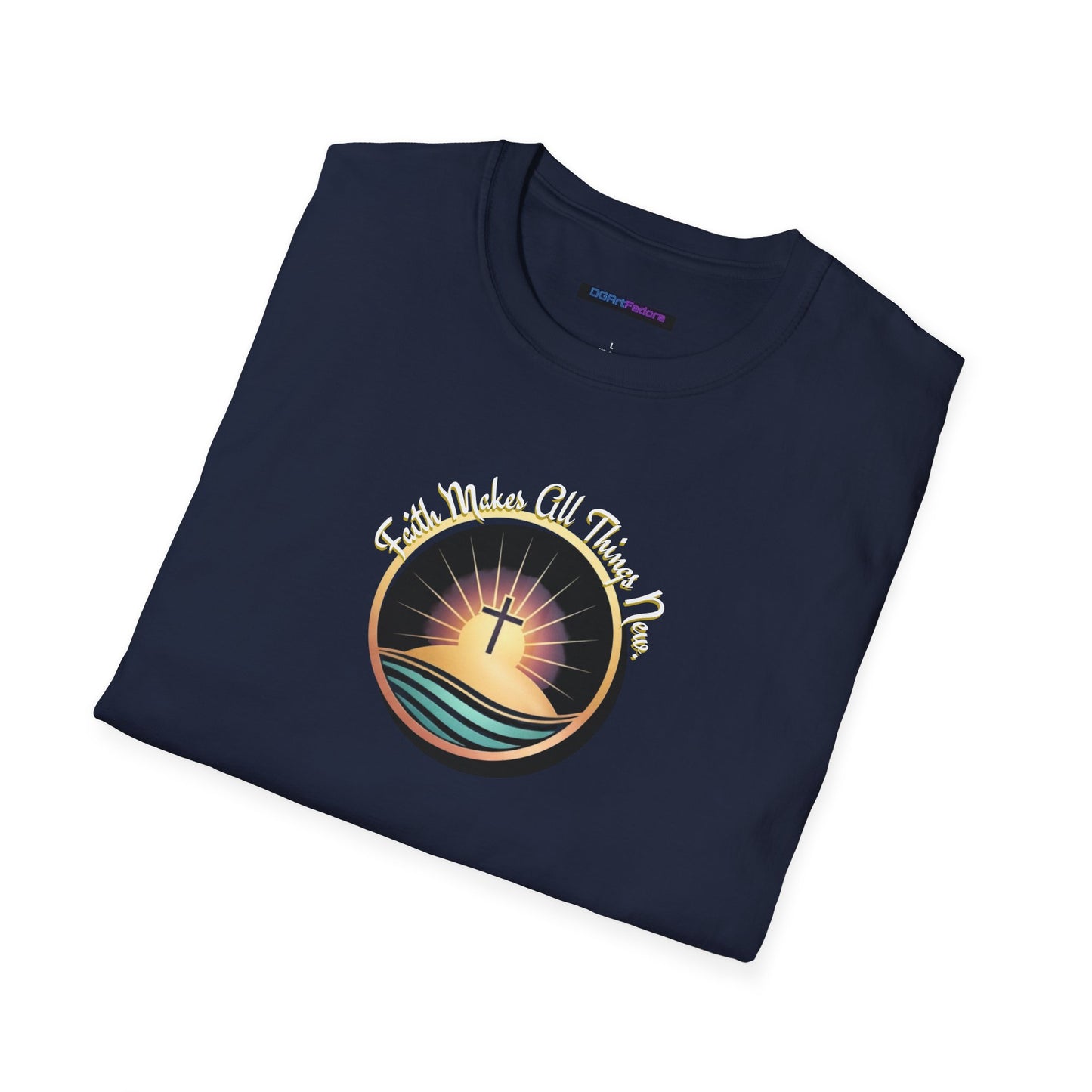 Unisex Softstyle T-Shirt - Shining Cross, Faith Makes All Things New