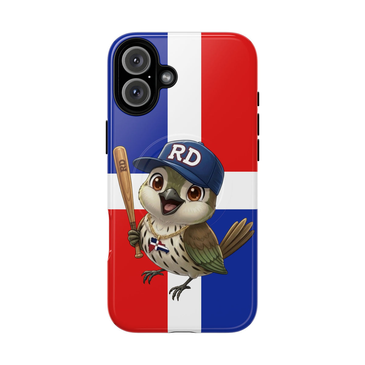 Dominican flag with Cigüa ready for baseball Tough Magnetic Iphone Cases