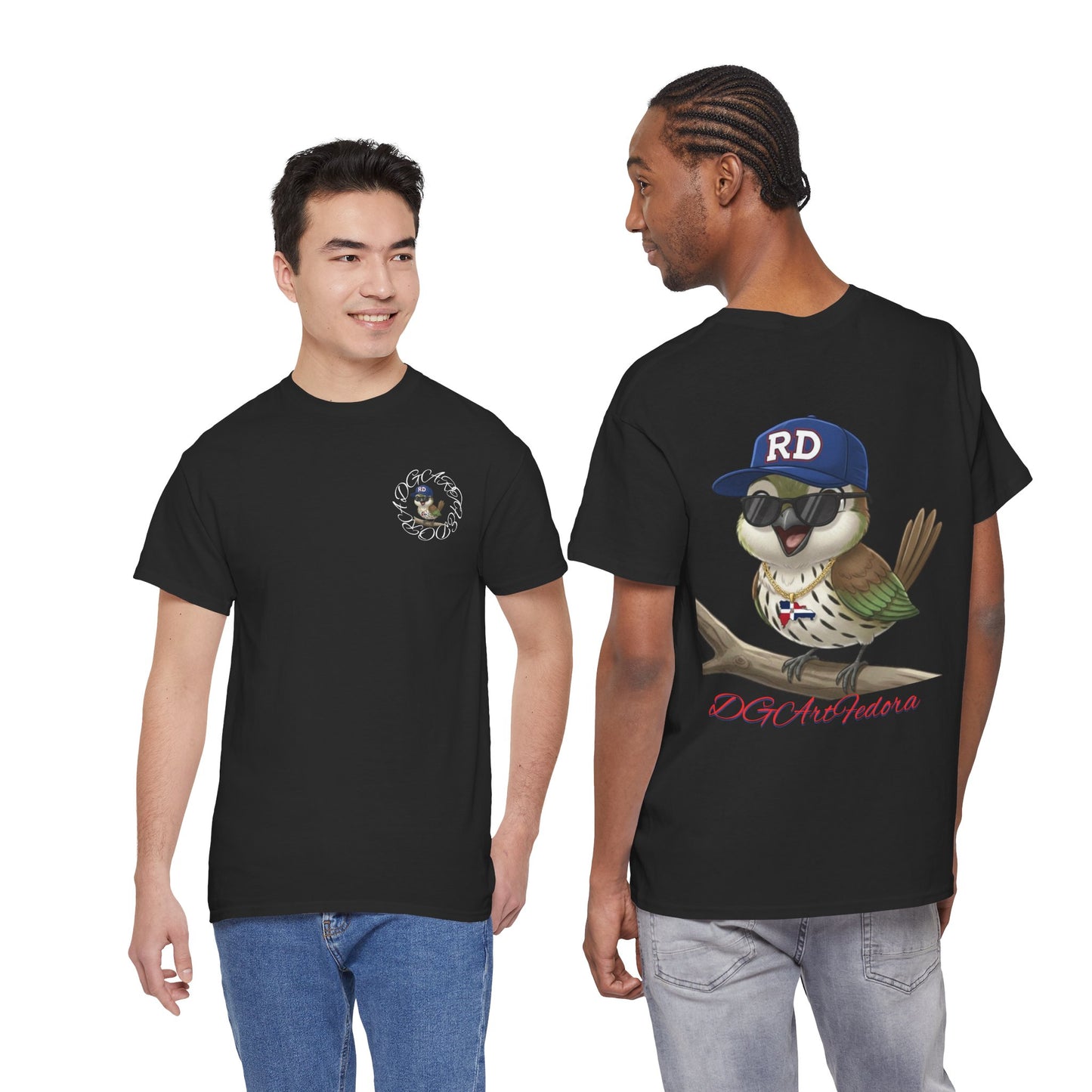 Unisex Heavy Cotton Tee - Cigüita y su Flow Dominicano - Front and Back