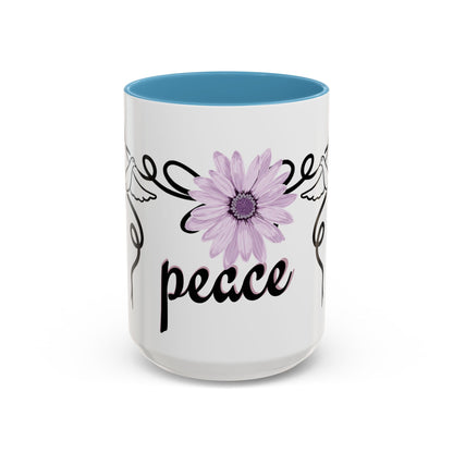Accent Coffee Mug - Doves with Flower & Peace