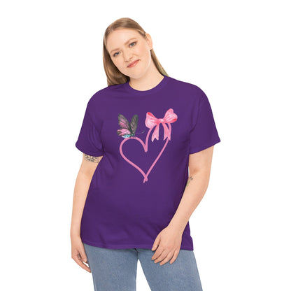 Unisex Heavy Cotton Tee Heart & Butterfly