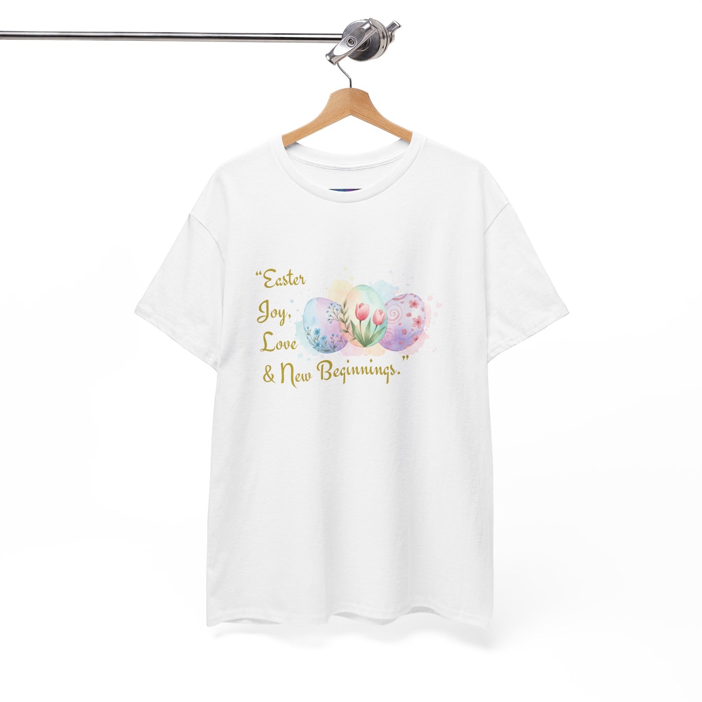 Unisex Heavy Cotton Tee - Easter, Joy, Love, & New Beginnings