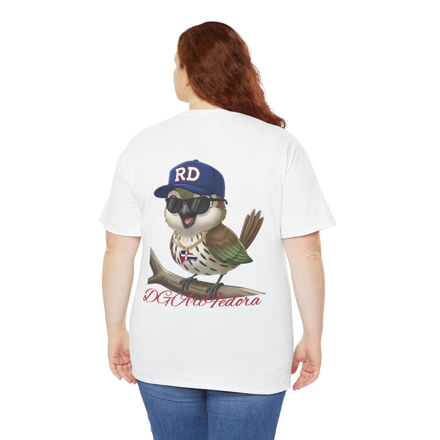 Unisex Heavy Cotton Tee - Cigüita y su Flow Dominicano - Front and Back