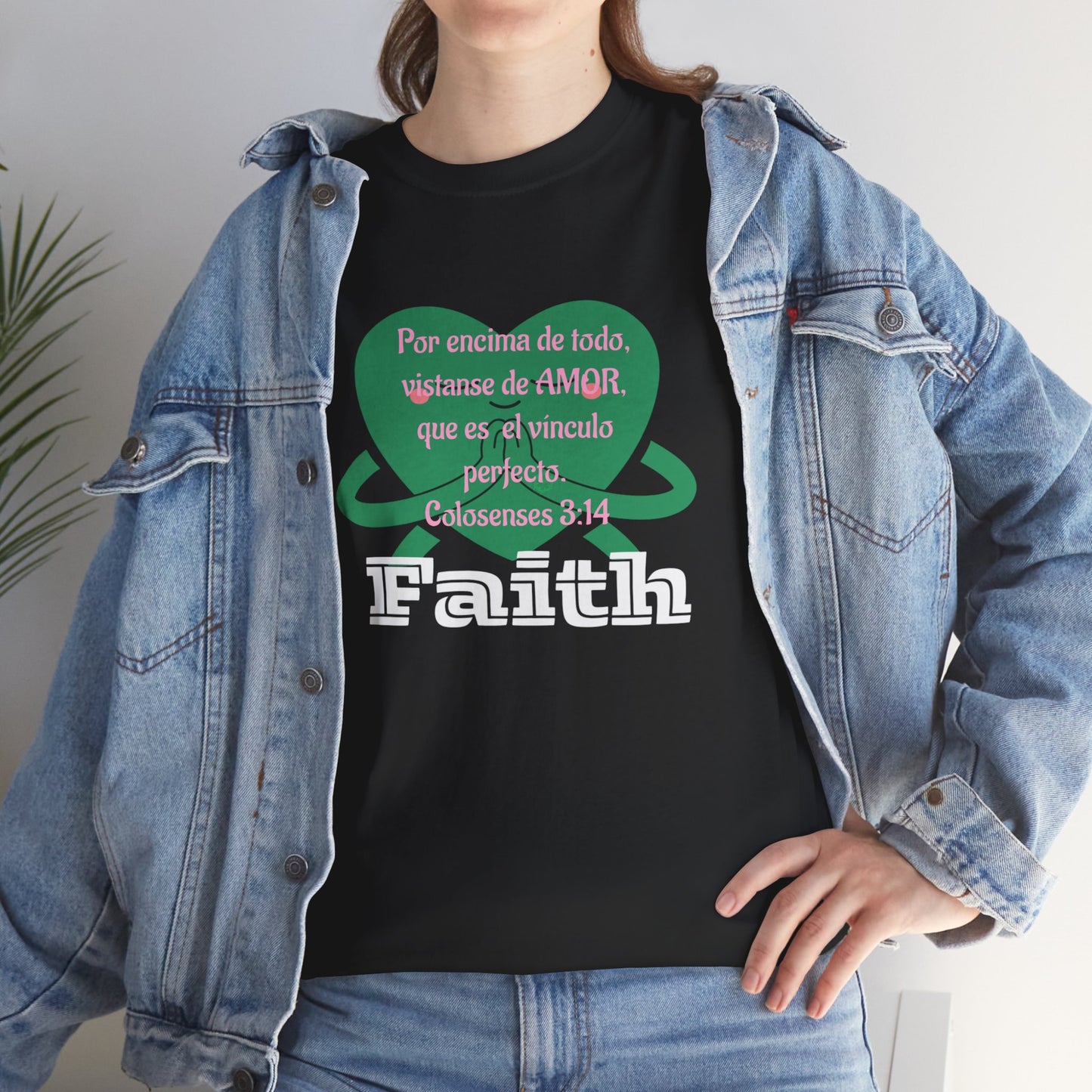 Unisex Heavy Cotton Tee - Fe (Faith), Colosenses 3:14