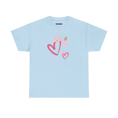 Unisex Heavy Cotton Tee Hearts Adorned