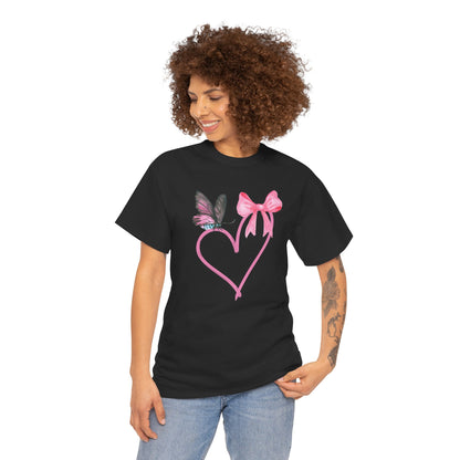 Unisex Heavy Cotton Tee Heart & Butterfly