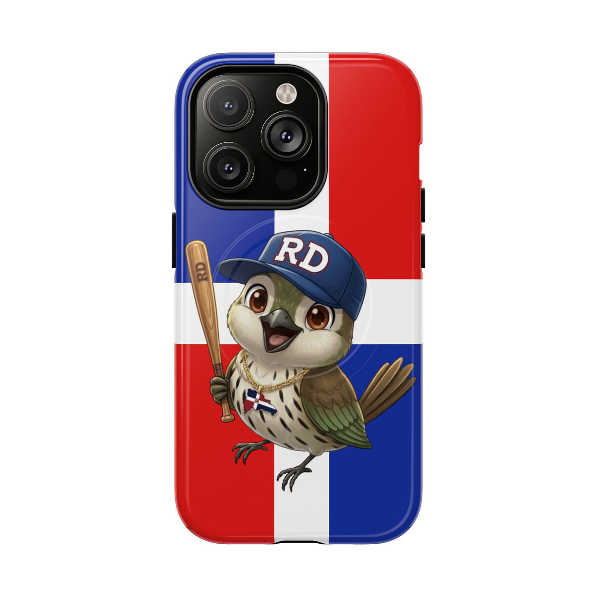 Dominican flag with Cigüa ready for baseball Tough Magnetic Iphone Cases