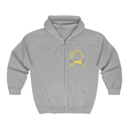 Unisex Heavy Blend Full Zip Hooded Sweatshirt Hand Shake and Friendship Quote