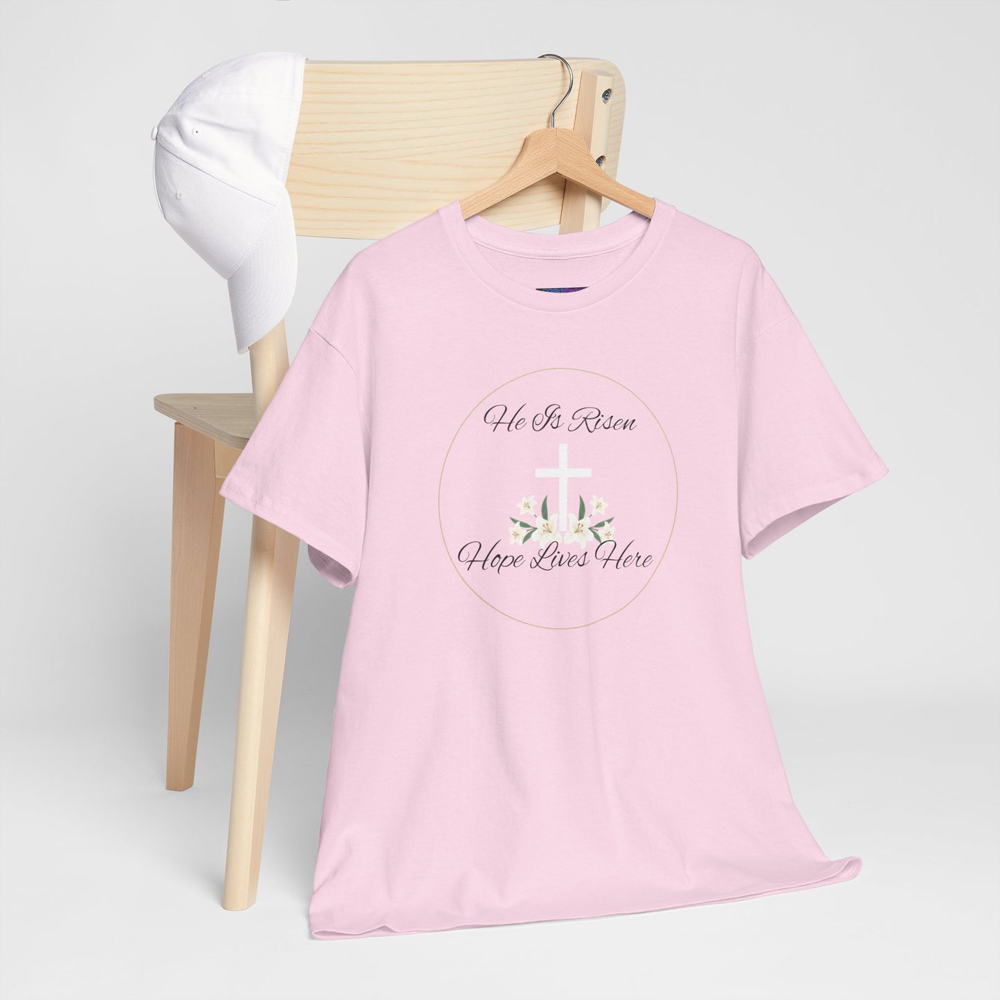 Unisex Heavy Cotton – He is Risen, Hope Lives Here