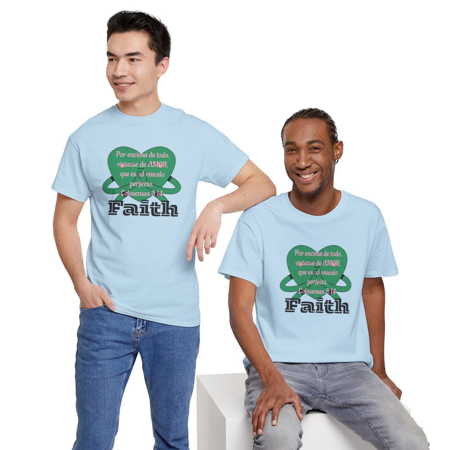 Unisex Heavy Cotton Tee - Fe (Faith), Colosenses 3:14