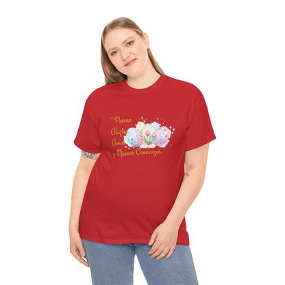 Unisex Heavy Cotton Tee - Easter, Joy, Love, & New Beginnings (Spanish Version)