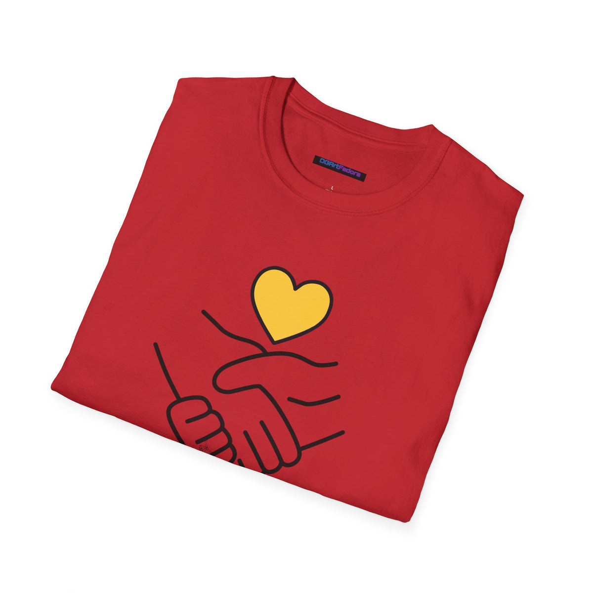 Unisex Softstyle T-Shirt Clasped Hands with Heart