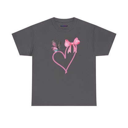 Unisex Heavy Cotton Tee Heart & Butterfly