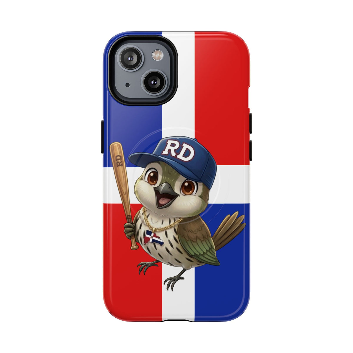 Dominican flag with Cigüa ready for baseball Tough Magnetic Iphone Cases