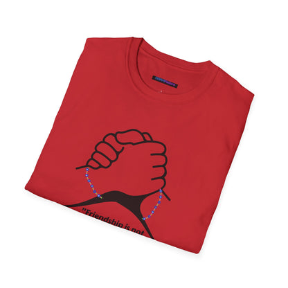Unisex Softstyle T-Shirt Clasped Hands with Quote of Friendship