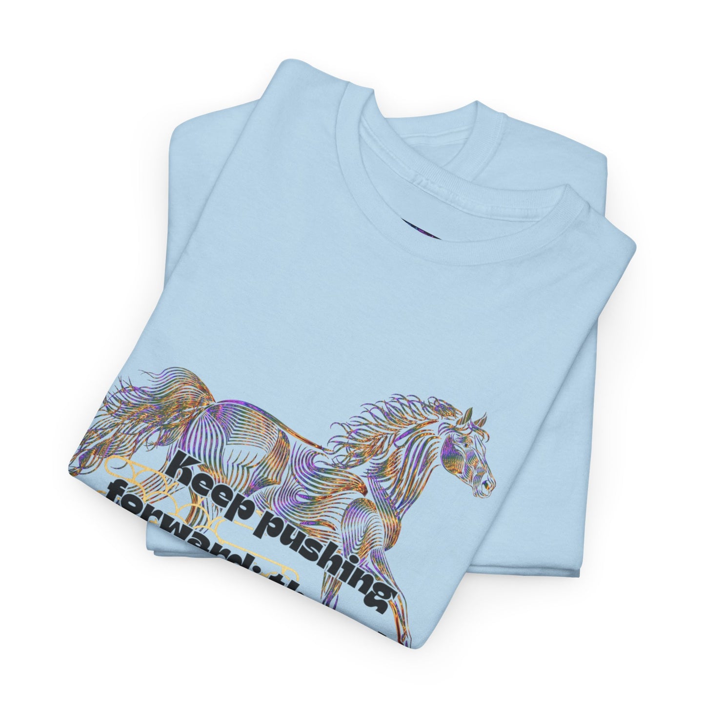 Unisex Heavy Cotton Tee Horse with a Quote Inspiring Success