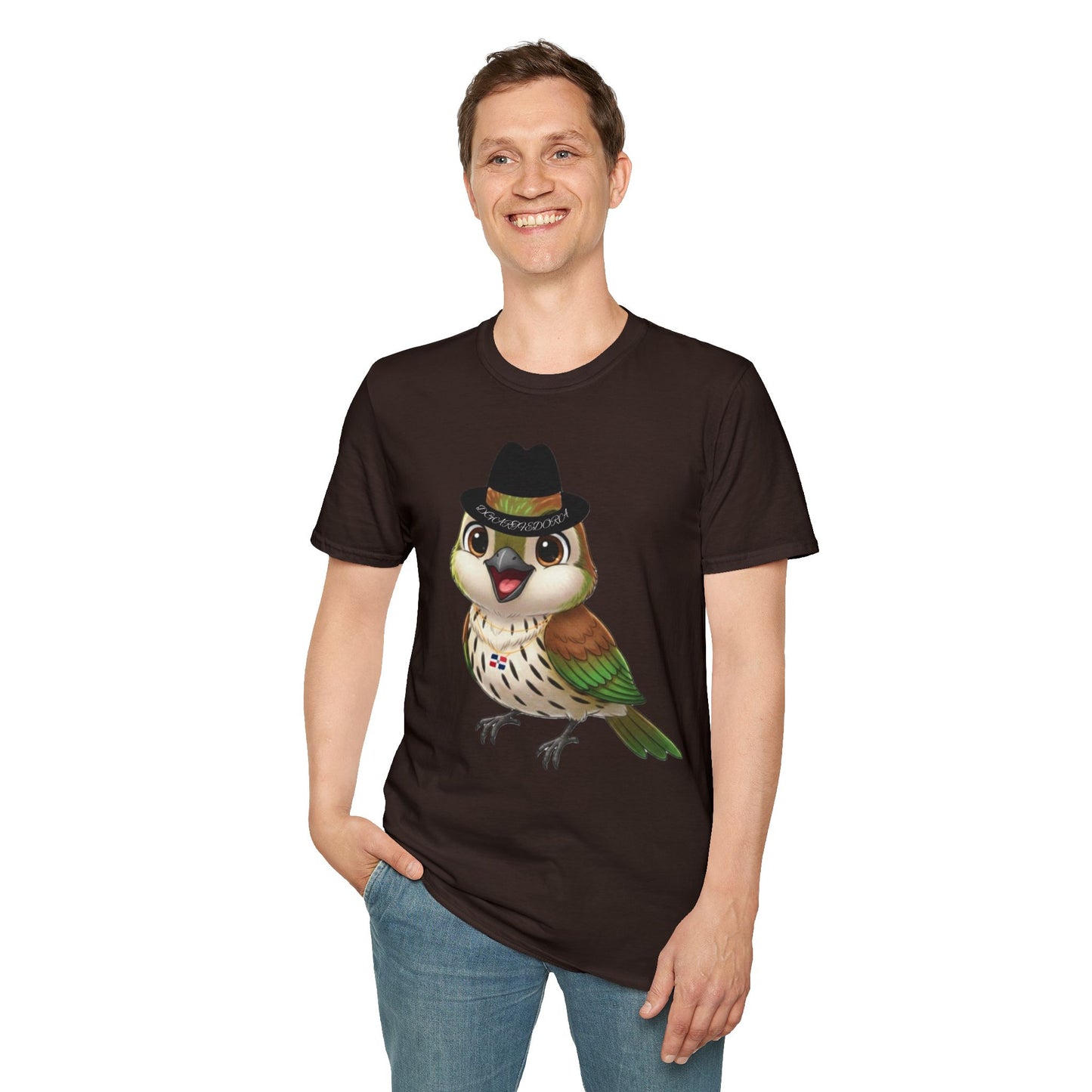 Unisex T-shirt Ciguita the Palmchat with Hat & Chain