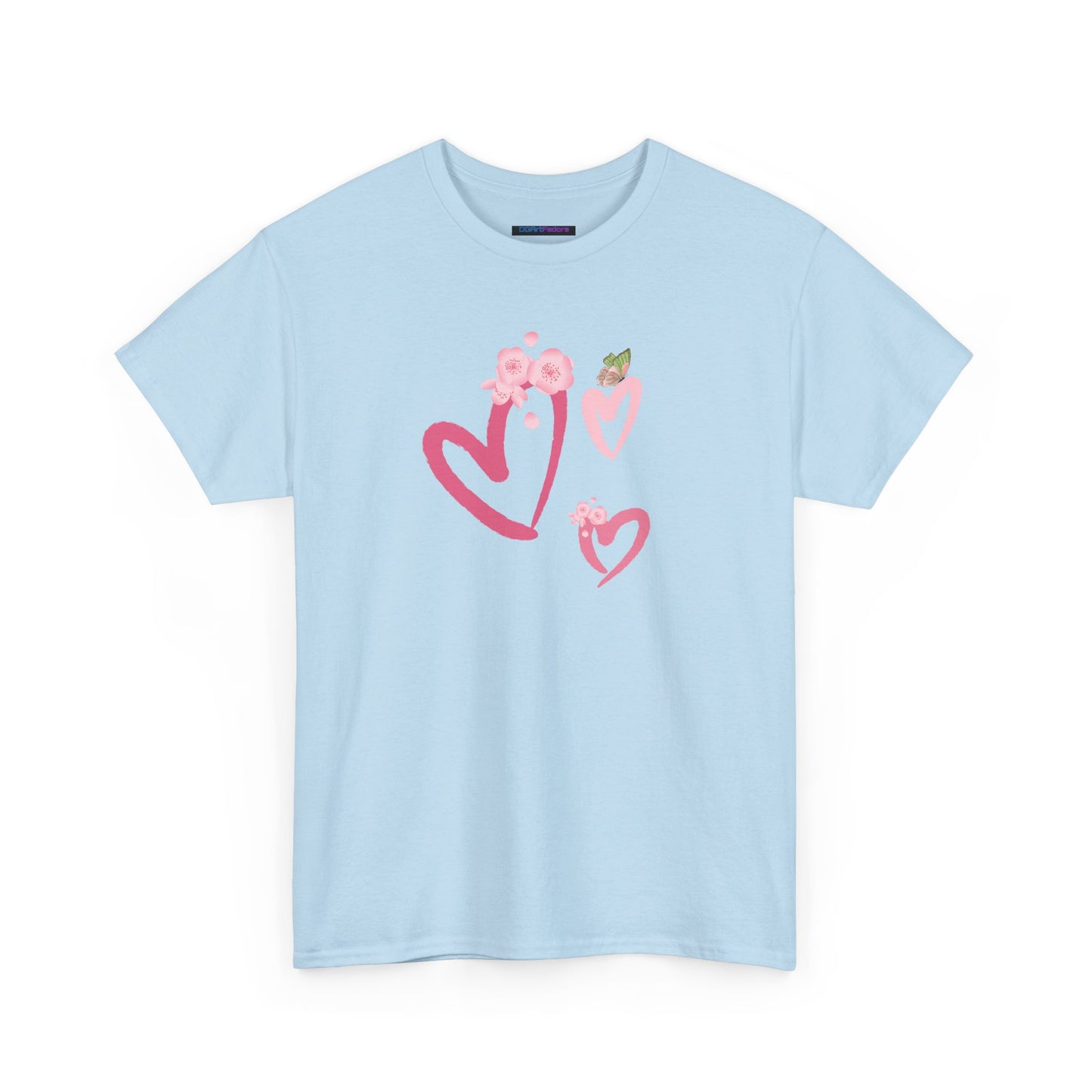 Unisex Heavy Cotton Tee Hearts Adorned
