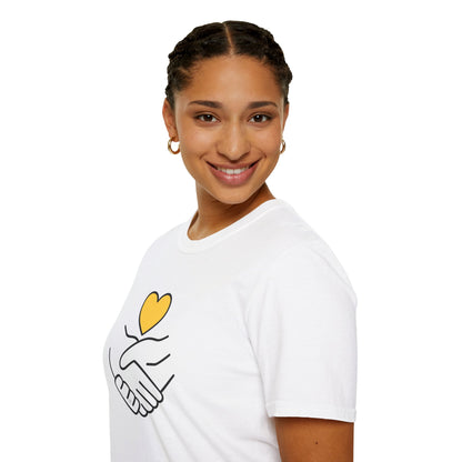 Unisex Softstyle T-Shirt Clasped Hands with Heart