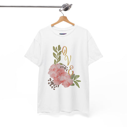 Floral “Love” Design - Unisex Heavy Cotton Tee
