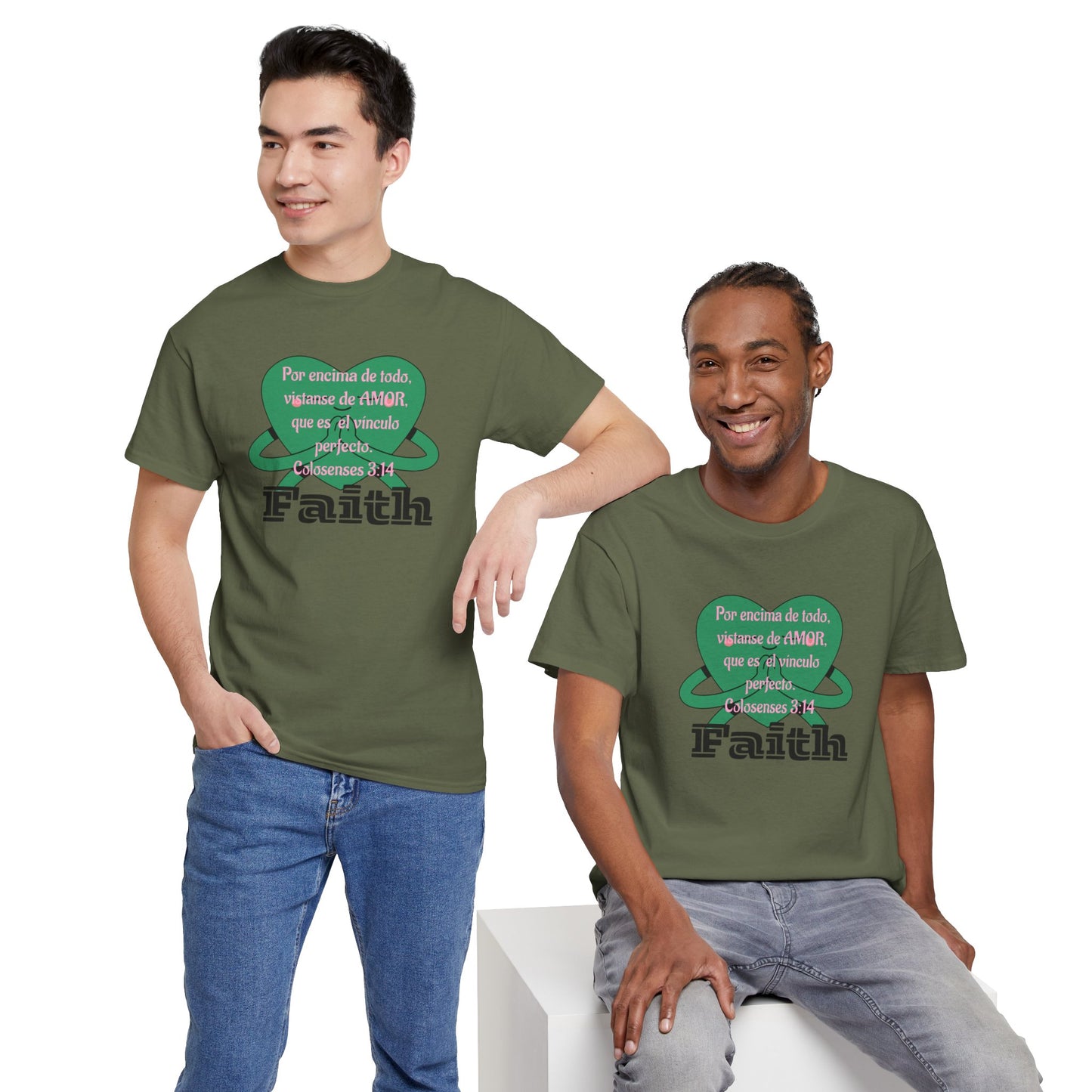 Unisex Heavy Cotton Tee - Fe (Faith), Colosenses 3:14
