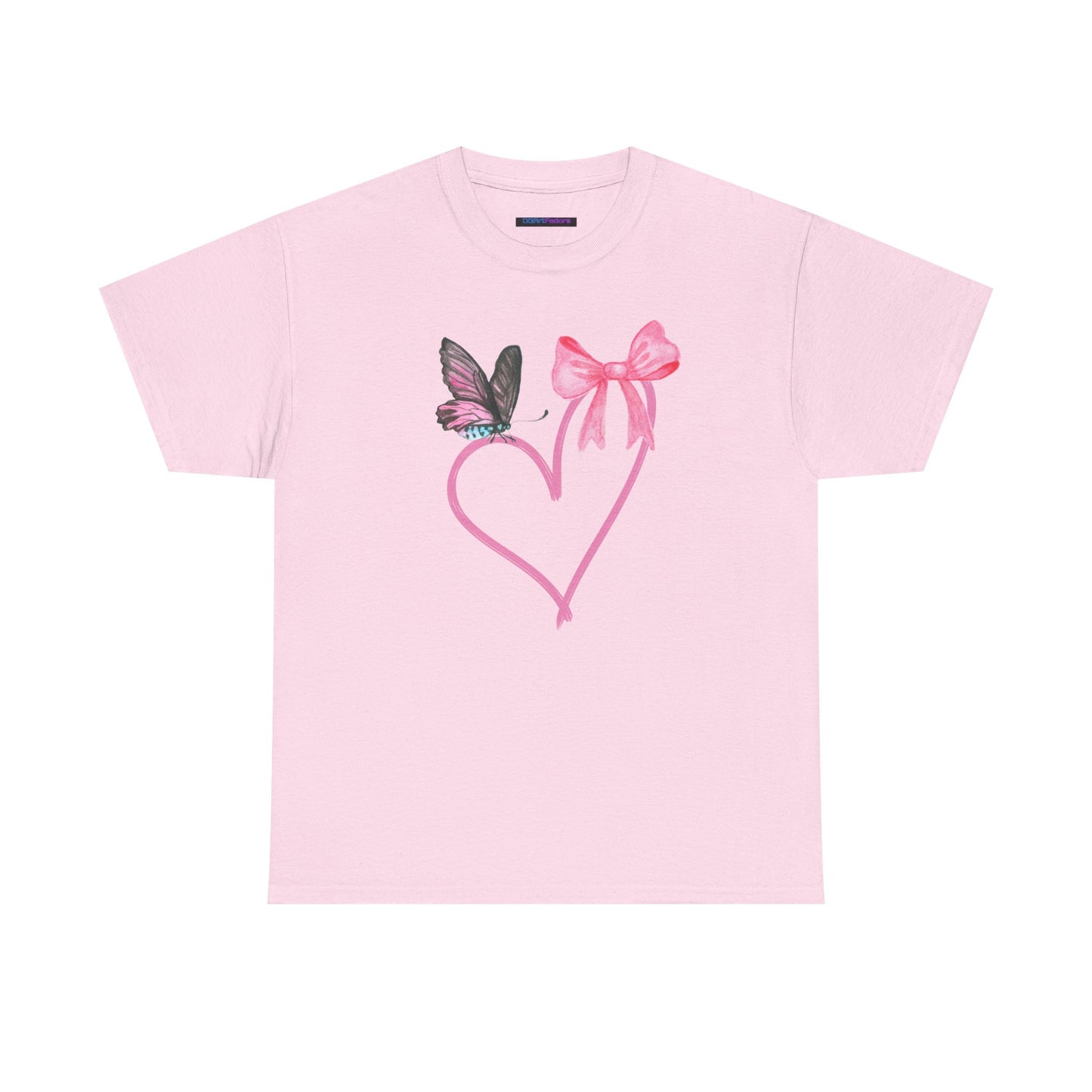 Unisex Heavy Cotton Tee Heart & Butterfly