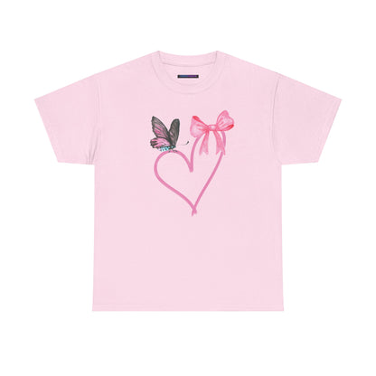 Unisex Heavy Cotton Tee Heart & Butterfly