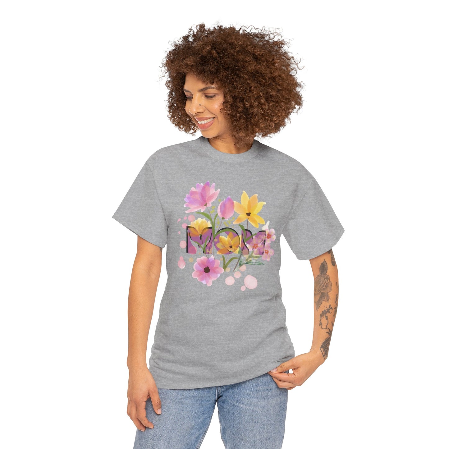 Soft Floral Mom Tribute Design - Heavy Cotton Tee