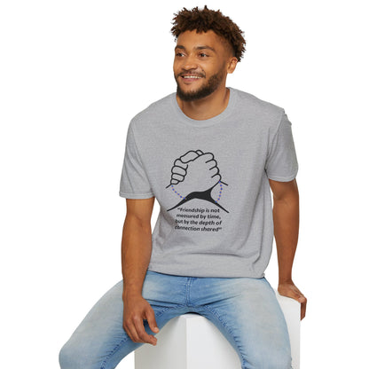 Unisex Softstyle T-Shirt Clasped Hands with Quote of Friendship