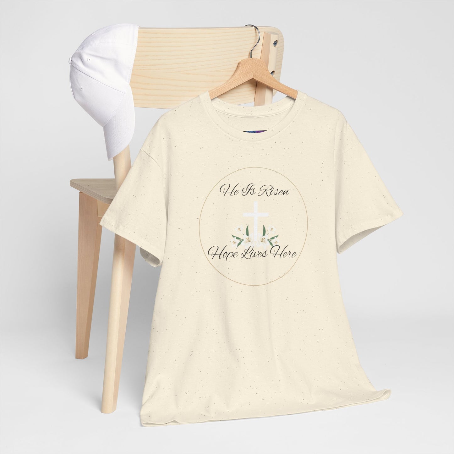 Unisex Heavy Cotton – He is Risen, Hope Lives Here