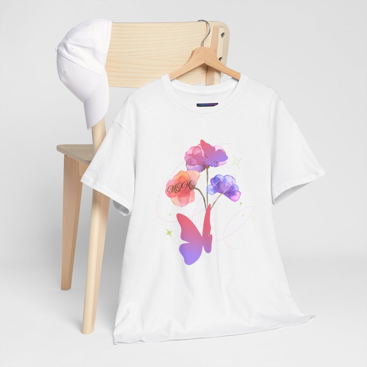 Dreamy Watercolor Flowers & Butterfly - Heavy Cotton Tee