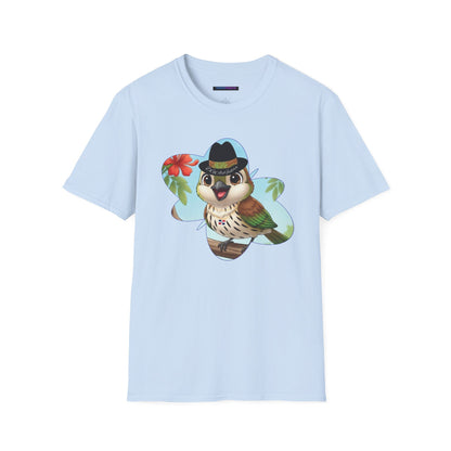 Unisex Softstyle T-Shirt of Ciguita on a Flamboyan Tree