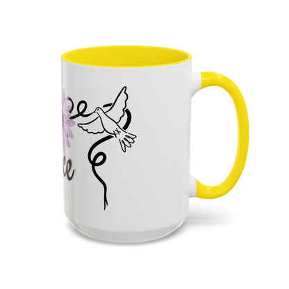 Accent Coffee Mug - Doves with Flower & Peace