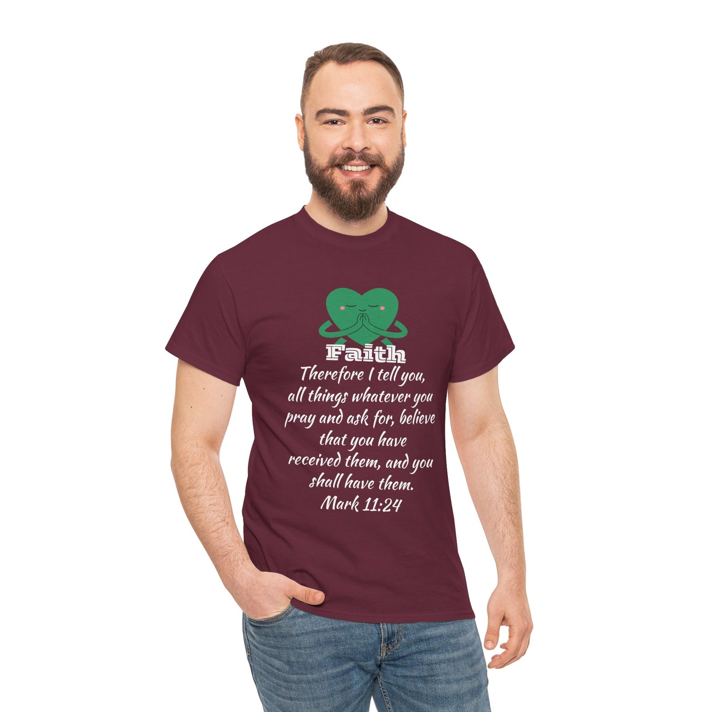 Unisex Heavy Cotton Tee - Faith Mark 11:24