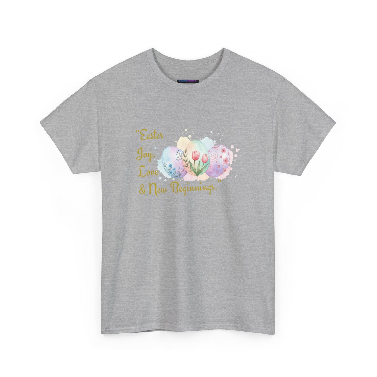 Unisex Heavy Cotton Tee - Easter, Joy, Love, & New Beginnings