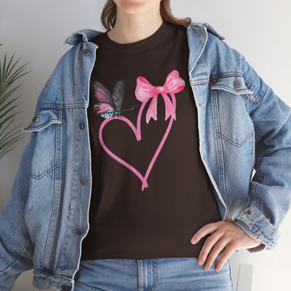Unisex Heavy Cotton Tee Heart & Butterfly