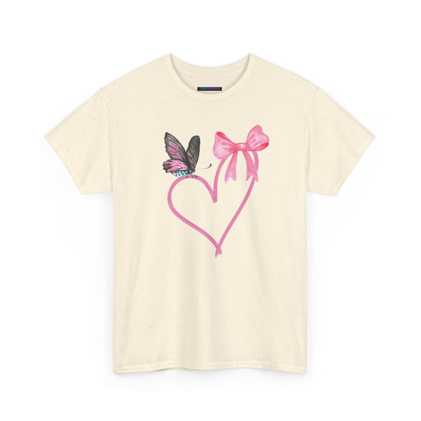 Unisex Heavy Cotton Tee Heart & Butterfly