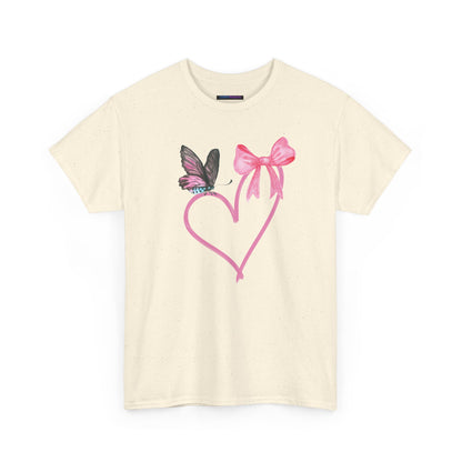 Unisex Heavy Cotton Tee Heart & Butterfly