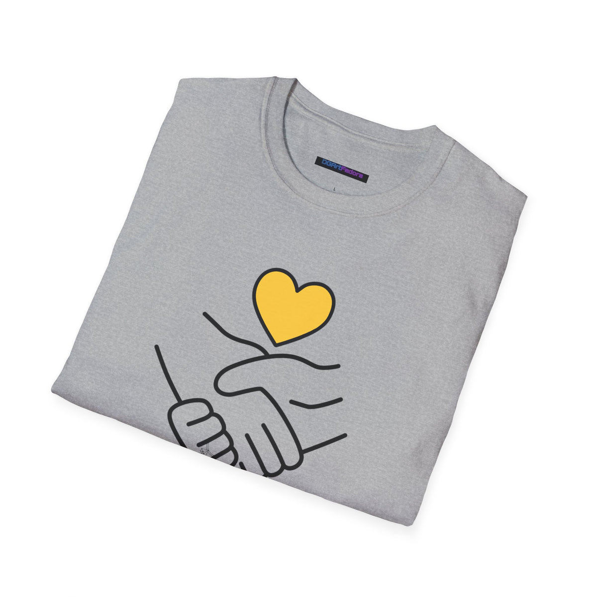 Unisex Softstyle T-Shirt Clasped Hands with Heart