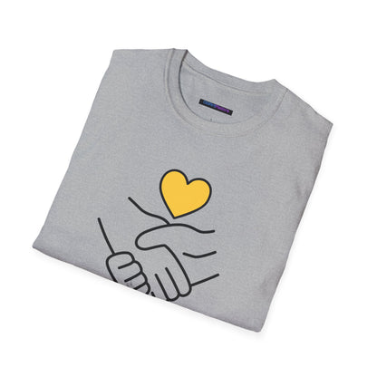 Unisex Softstyle T-Shirt Clasped Hands with Heart